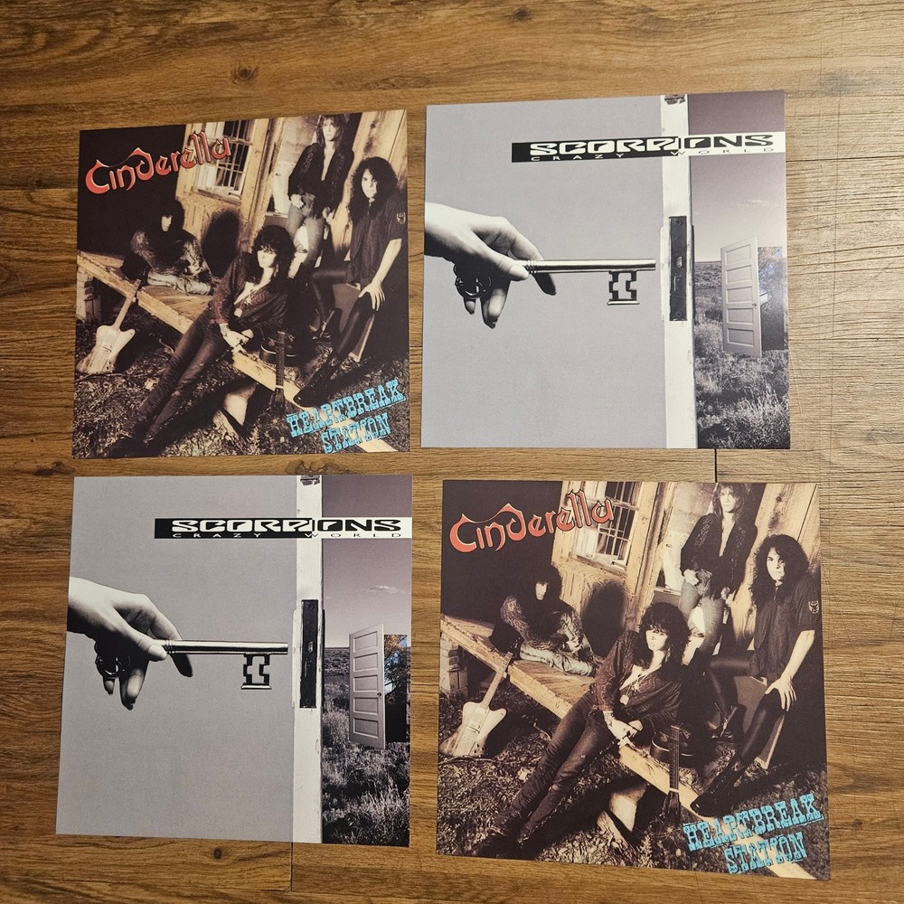 Cinderella Heartbreak Station 1990 Promo Flat Album Posters 12x12 PolyGram Rock